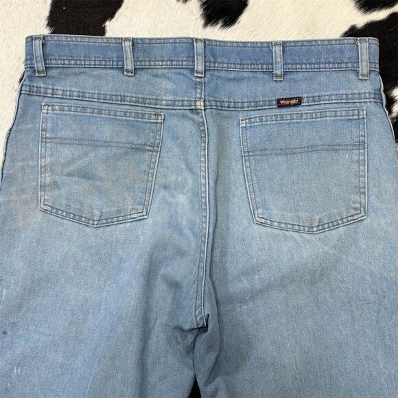 Vintage 70’s Wrangler Men's Jeans Blue Light Wash Size 38x30 5-Pocket‎ Design - Picture 4 of 9